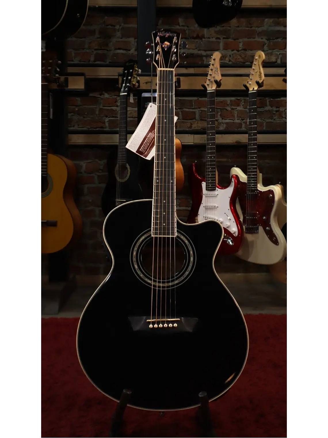 [REMATE] GUITARRA ELECTROACUSTICA EA12B NEGRA WASHBURN  1