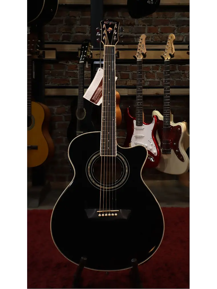 [REMATE] GUITARRA ELECTROACUSTICA EA12B NEGRA WASHBURN  1