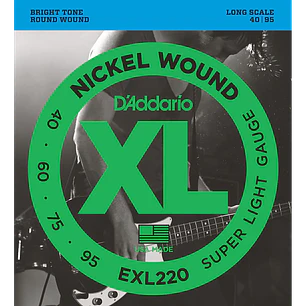 Cuerdas para bajo de 4 cuerdas D'Addario EXL220 .040-.095