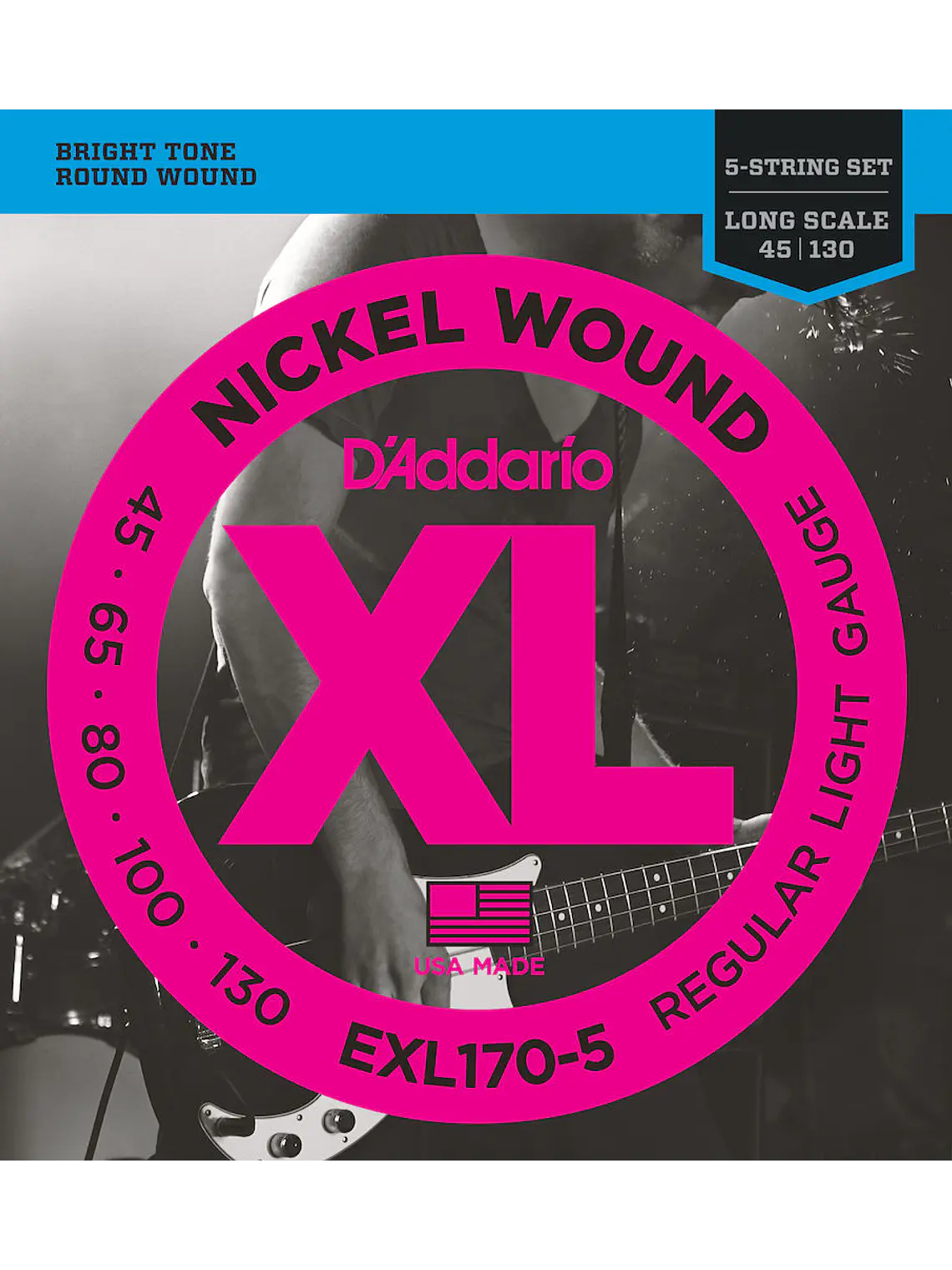 Cuerdas para bajo de 5 cuerdas D'Addario EXL170-5 .045-.130 1