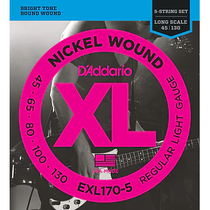 Cuerdas para bajo de 5 cuerdas D'Addario EXL170-5 .045-.130