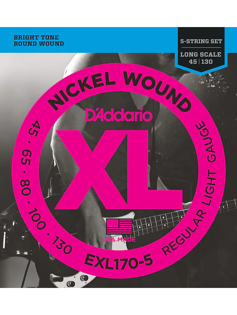 Cuerdas para bajo de 5 cuerdas D'Addario EXL170-5 .045-.130 1