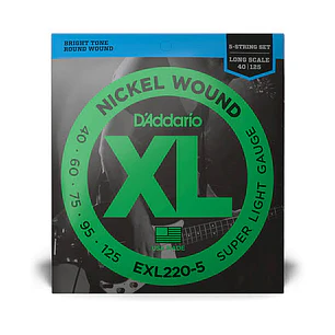 Cuerdas para bajo de 5 cuerdas D'Addario EXL220-5 .040-.125