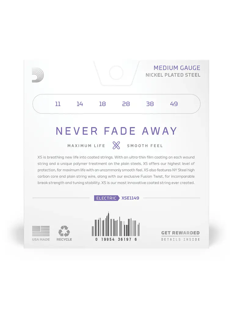 Cuerdas para guitarra eléctrica D'Addario XS .011-.049 2