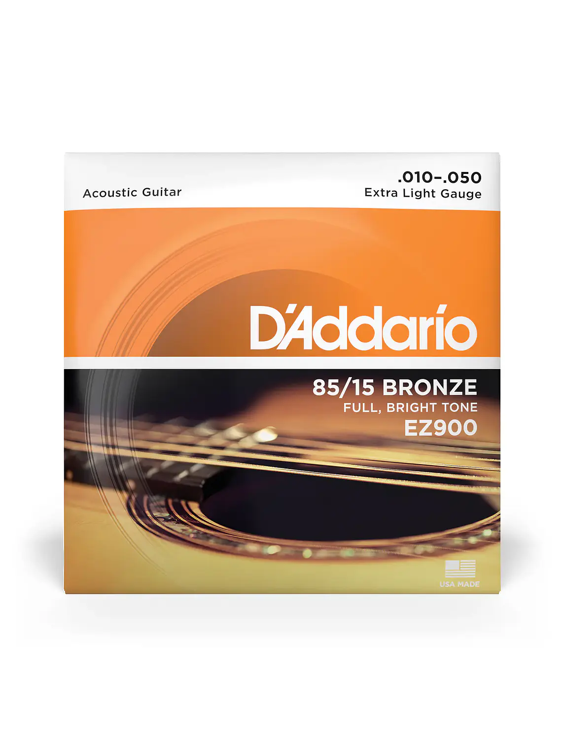 EZ900 Cuerdas Guitarra Acústica  .010-.050 set 6 cuerdas D'Addario 1