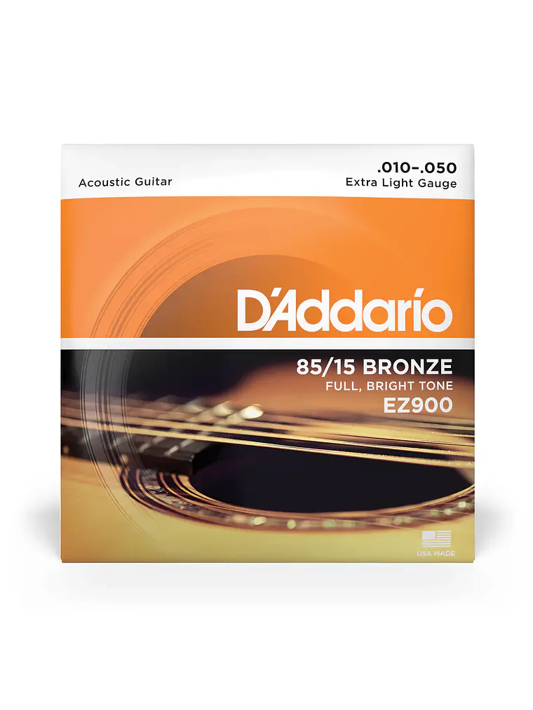 EZ900 Cuerdas Guitarra Acústica  .010-.050 set 6 cuerdas D'Addario 1