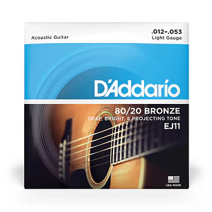 EJ11 Cuerdas Guitarra Acústica Bronze .012-.053 set 6 cuerdas D'Addario