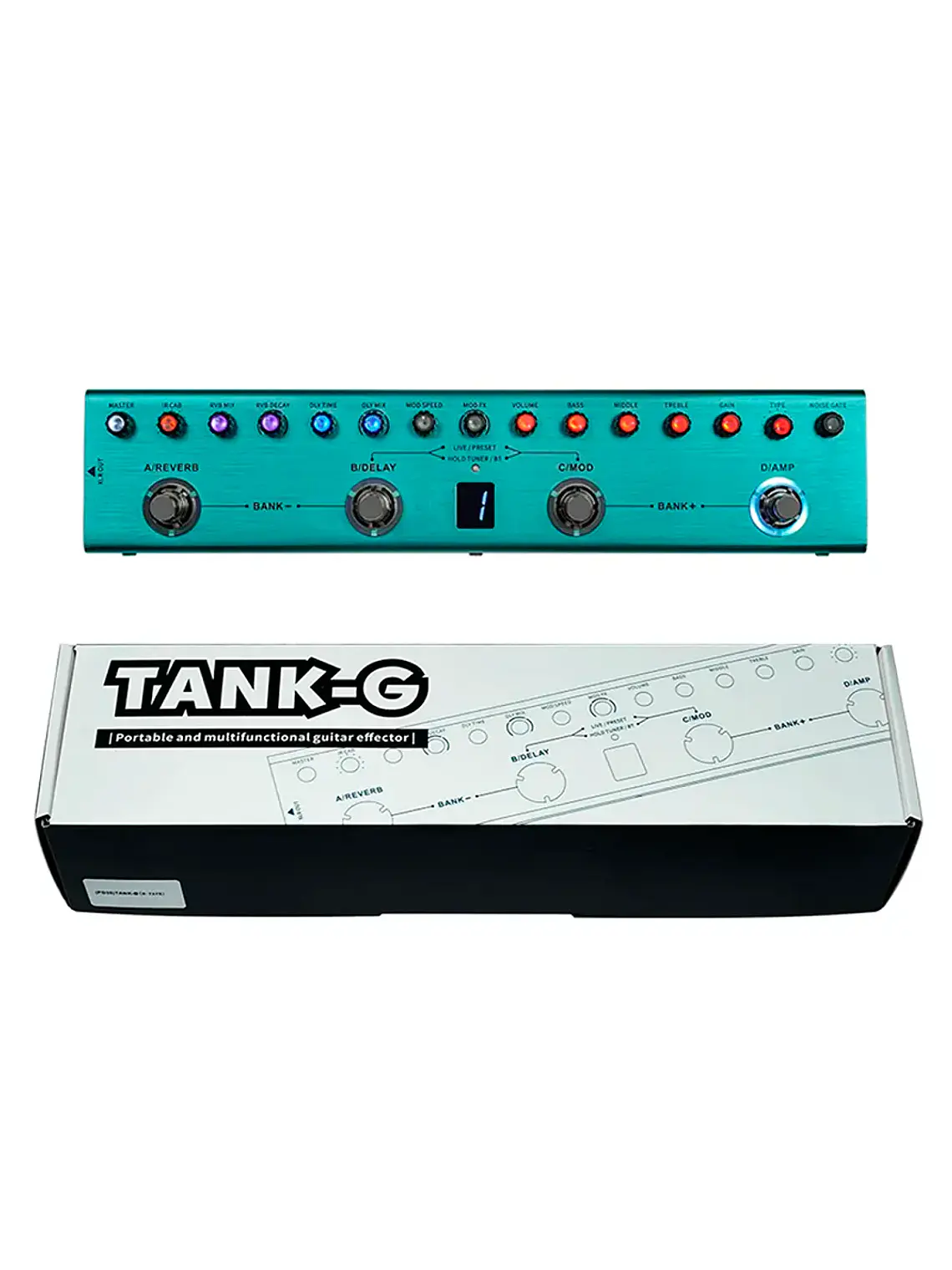 M-VAVE Tank G - Pedalera Multiefectos e interfaz para guitarra 1