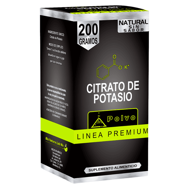 CITRATO DE POTASIO SABOR NATURAL 200 GR