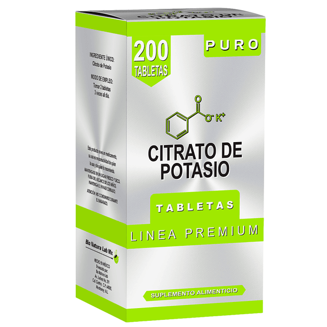CITRATO DE POTASIO 200 TABLETAS