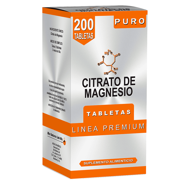 CITRATO DE MAGNESIO 200 TABLETAS