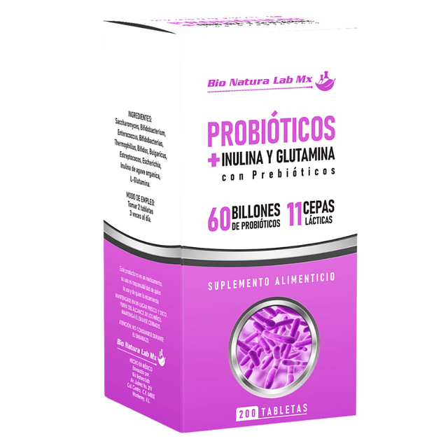  PROBIÓTICOS + INULINA Y GLUTAMINA 200 TABLETAS