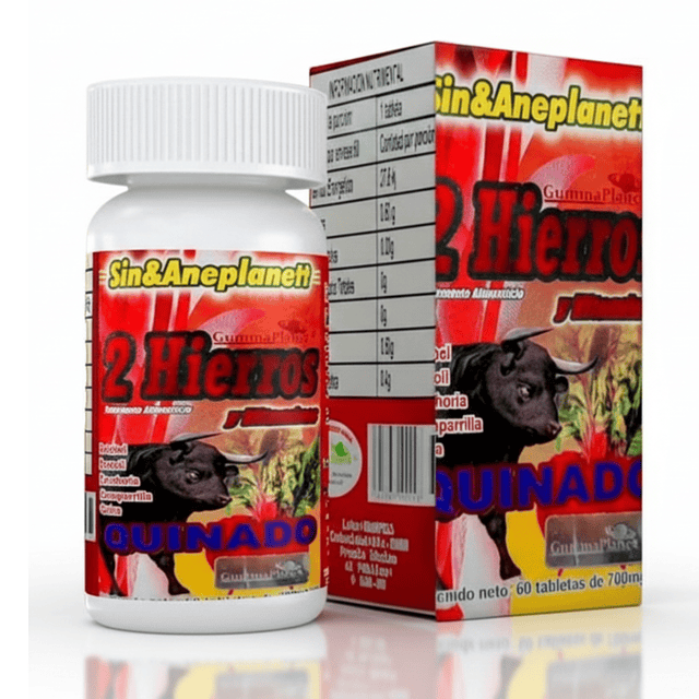 2 HIERROS QUINADO CON 60 TABLETAS