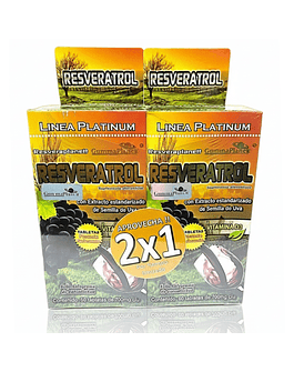 DÚO RESVERATROL CON EXTRACTO ESTANDARIZADO DE SEMILLA DE UVA 60 TABLETAS