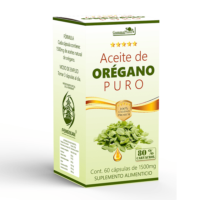ACEITE DE ORÉGANO PURO 60 CÁPSULAS 