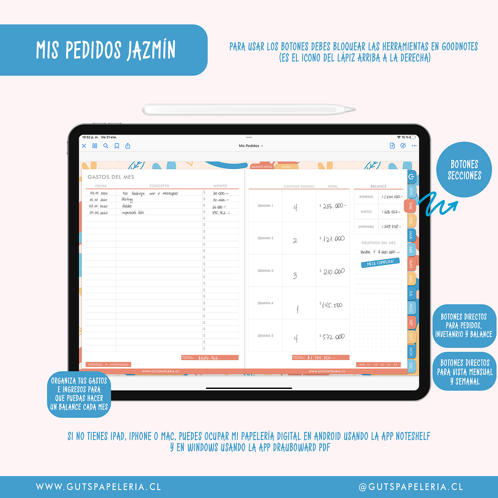 Planner Emprendedora - Mis Pedidos Sin Fechas