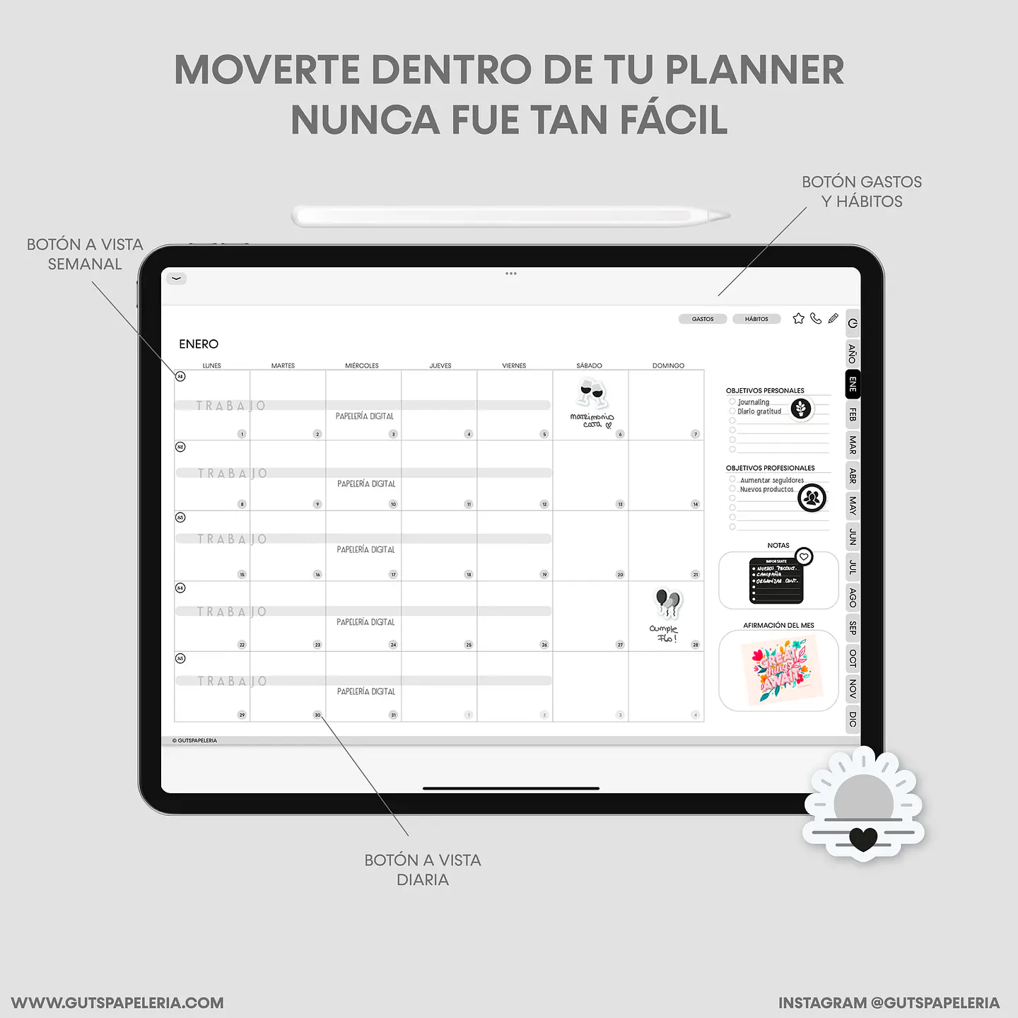Planner Black Horizontal 3