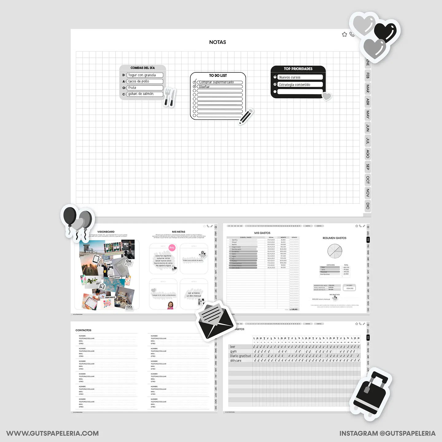 Planner Black Horizontal 7