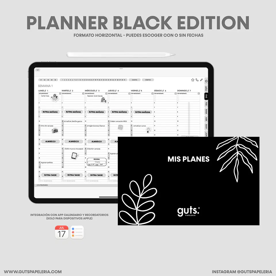 Planner Black Horizontal 1