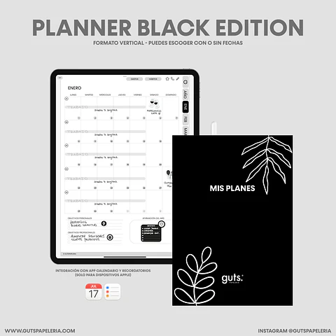 Planner Black Vertical
