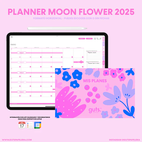 Planner Digital Moon Flower
