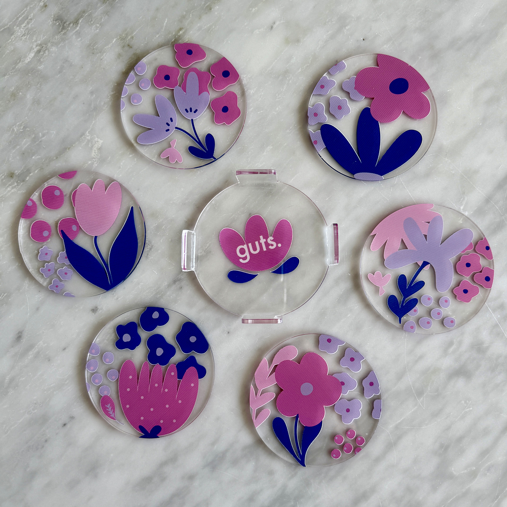 Set 6 Posavasos Moon Flower