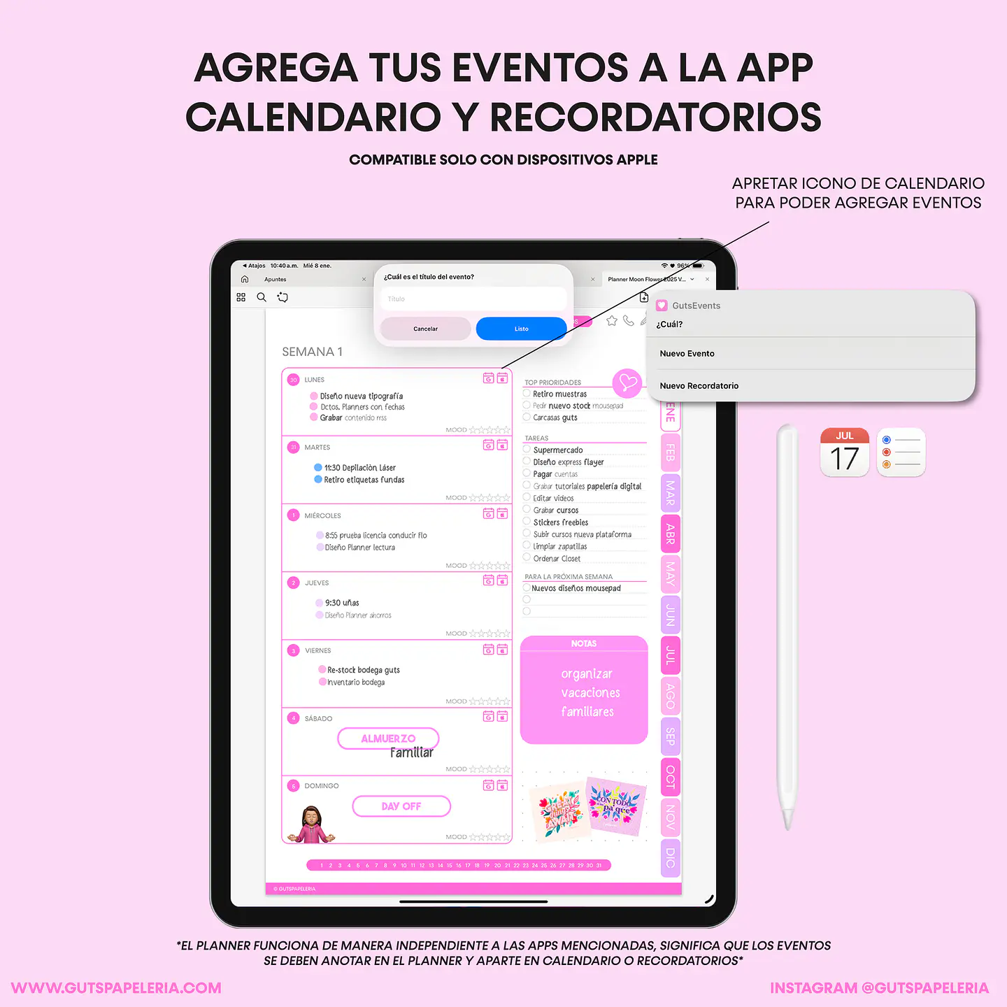 Planner Digital Moon Flower Vertical 6