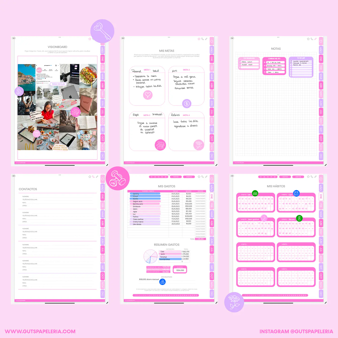Planner Digital Moon Flower Vertical 5