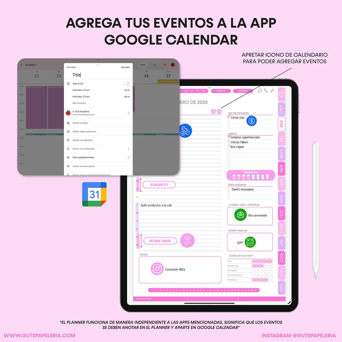 Planner Digital Moon Flower Vertical 7
