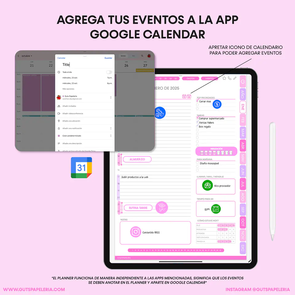 Planner Digital Moon Flower Vertical 7
