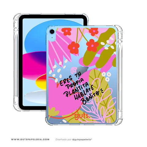 Carcasa iPad Háblate bonito Transparente CON RANURA para lápiz