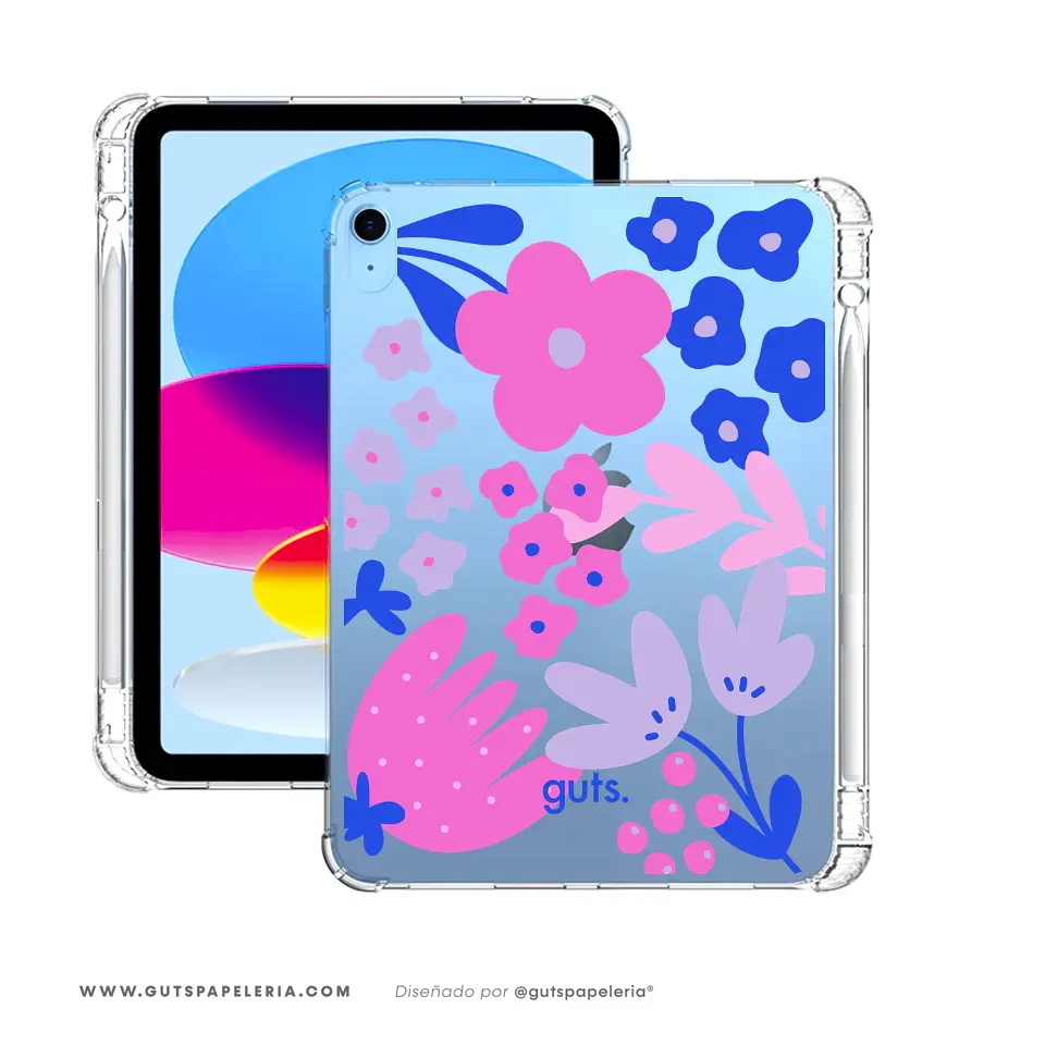 Carcasa iPad Moon Flower Transparente CON RANURA para lápiz 1