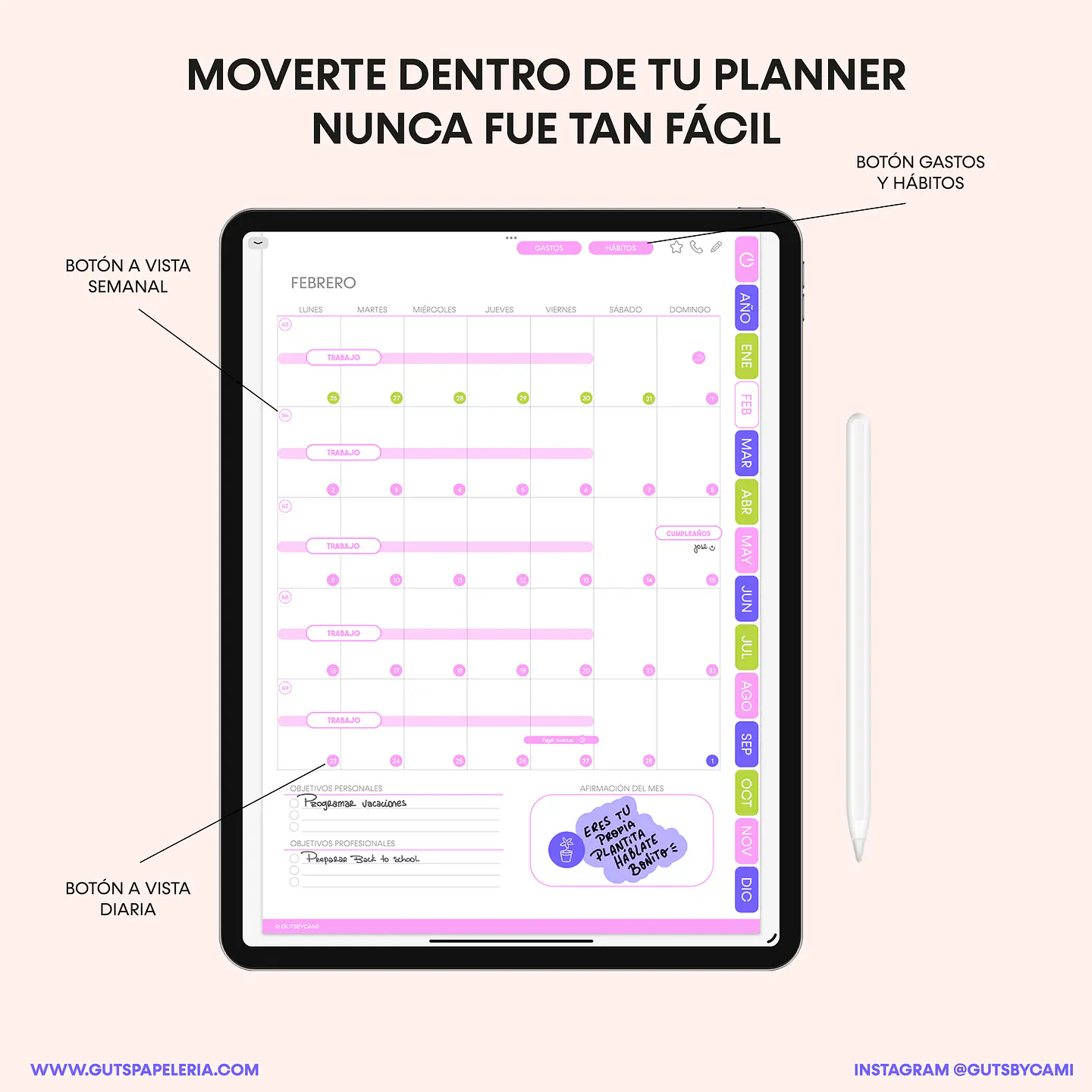 Planner Digital Sunflower Sin Fechas Vertical 4