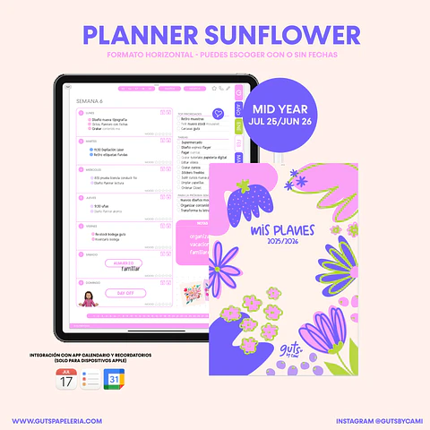 Planner Digital Sunflower Sin Fechas Vertical