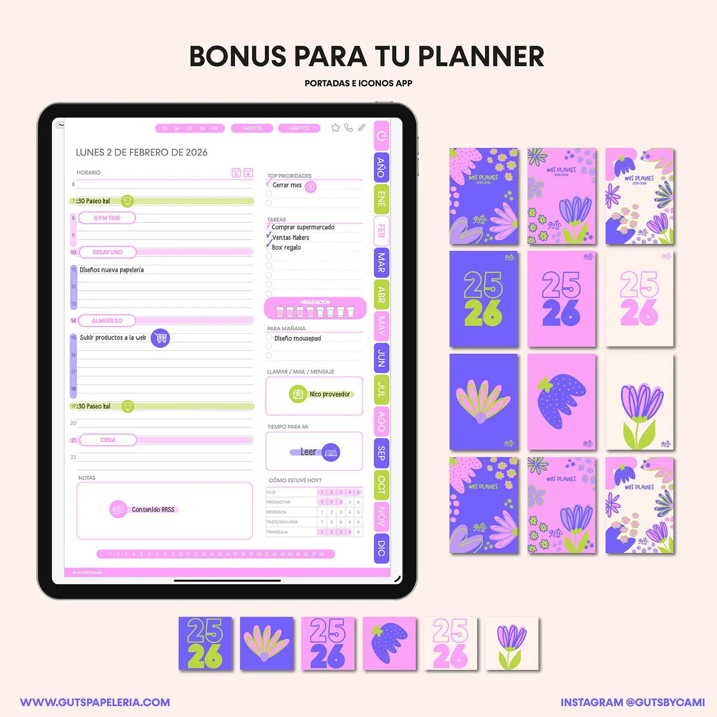 Planner Digital Sunflower Sin Fechas Vertical 7