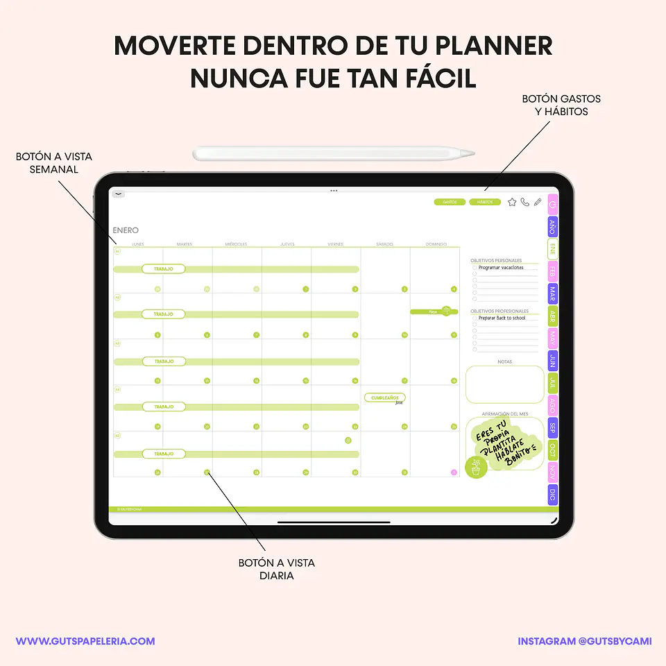 Planner Digital Sunflower Sin fechas Horizontal 3