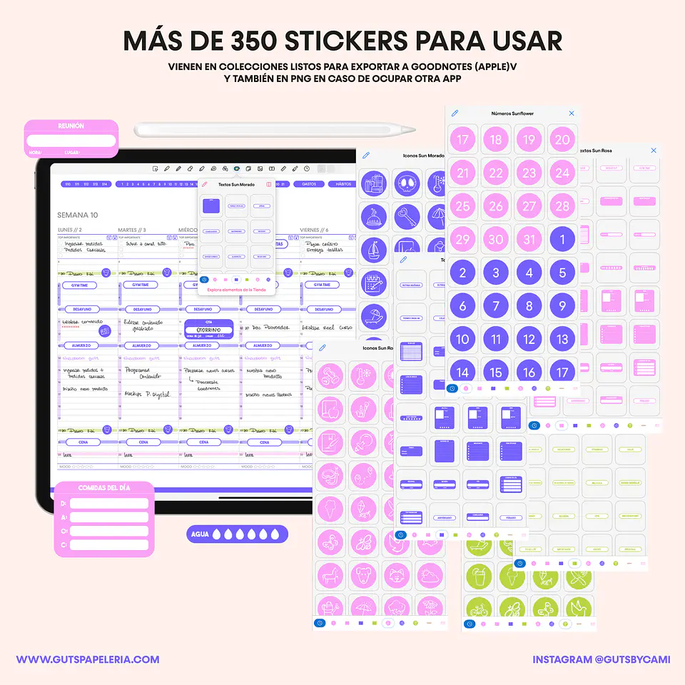 Planner Digital Sunflower Sin fechas Horizontal 9