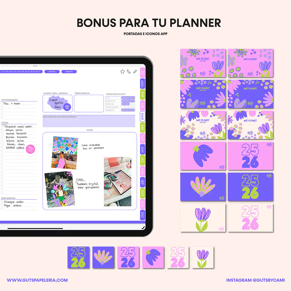 Planner Digital Sunflower Sin fechas Horizontal 8