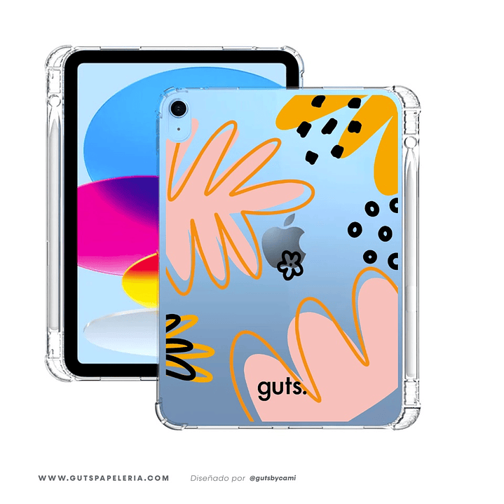 Carcasa iPad Pansy Transparente CON RANURA para lápiz 1