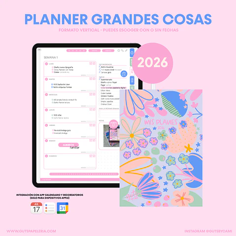 Planner Digital 2026 Grandes Cosas