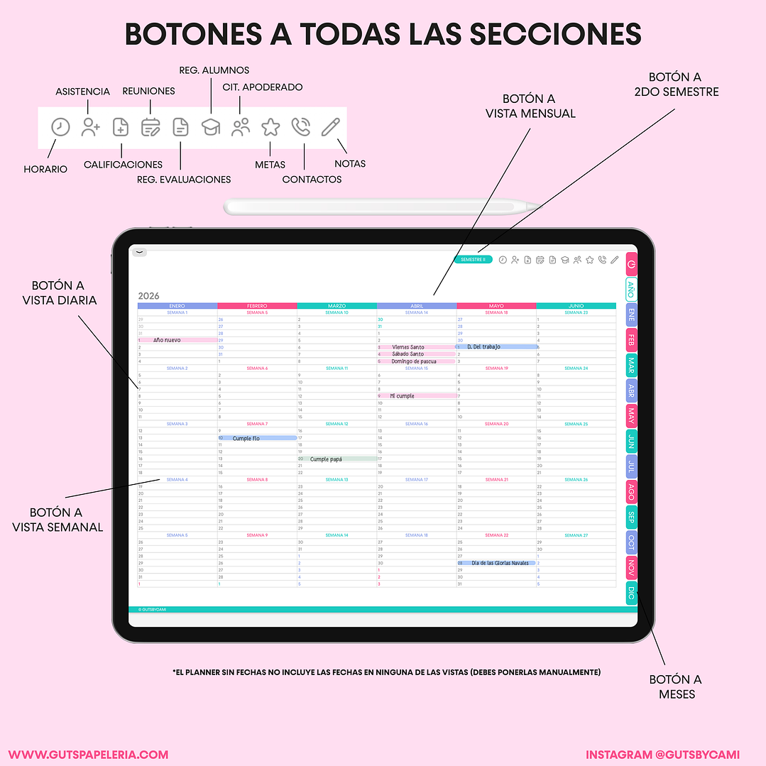 Planner Digital Docente (profesores) 2026 2