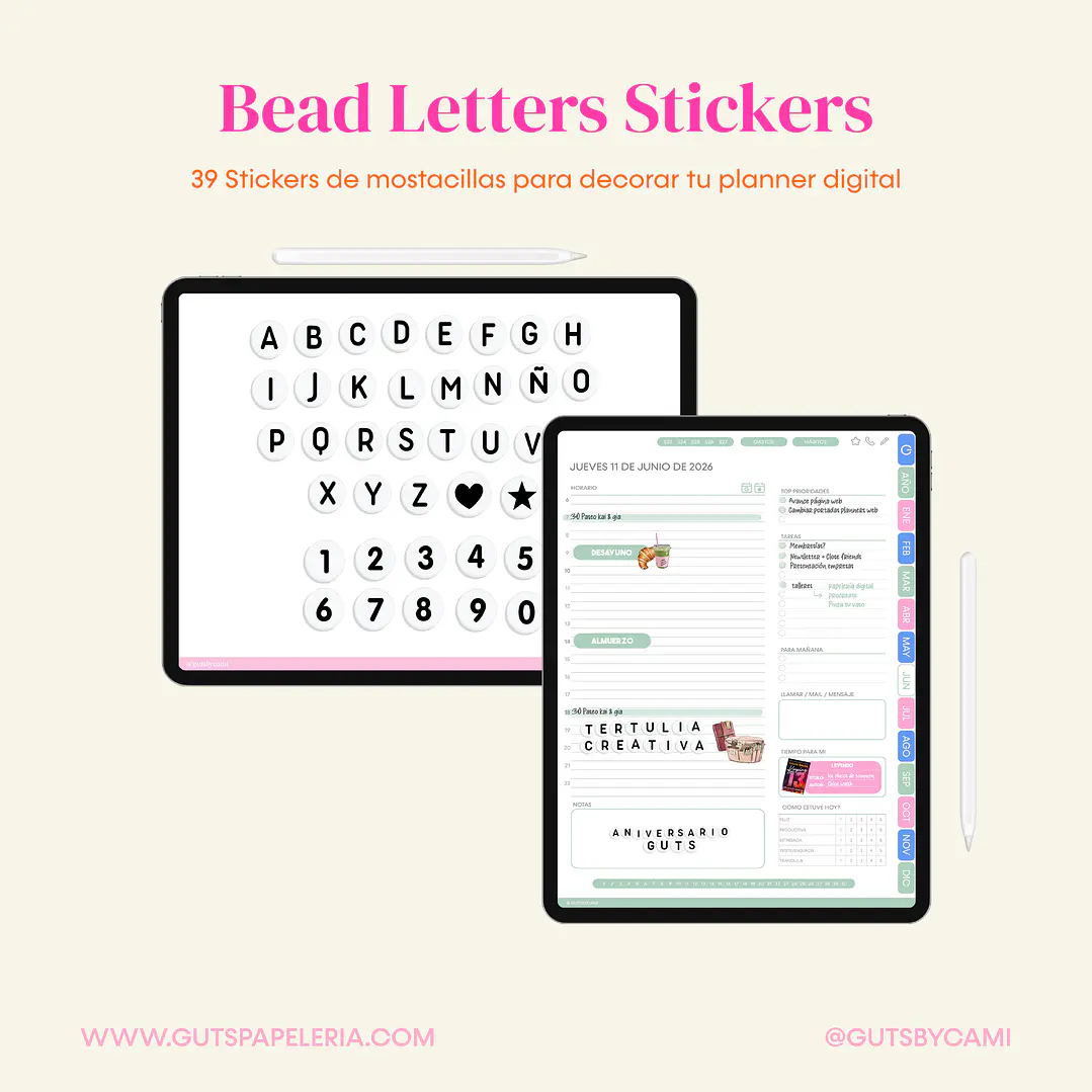 Bead Letters Stickers 1