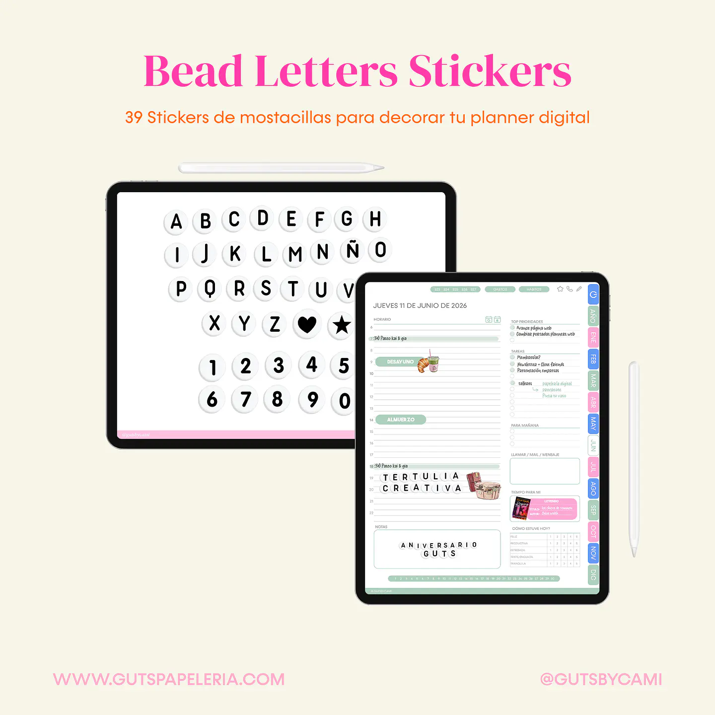 Bead Letters Stickers 1