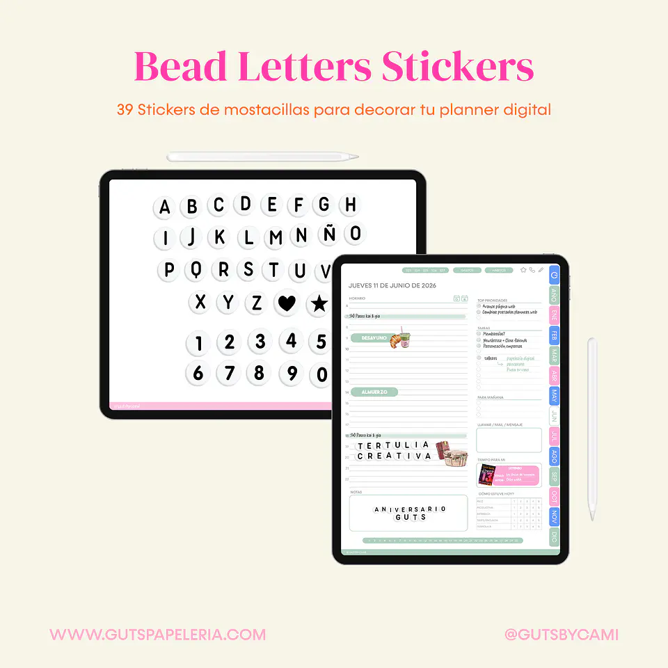 Bead Letters Stickers 1