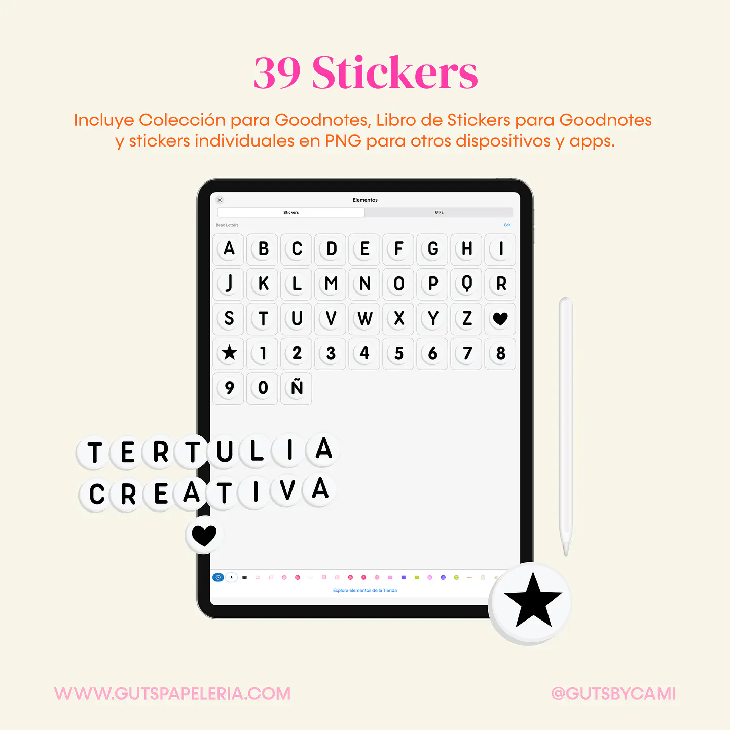 Bead Letters Stickers 2