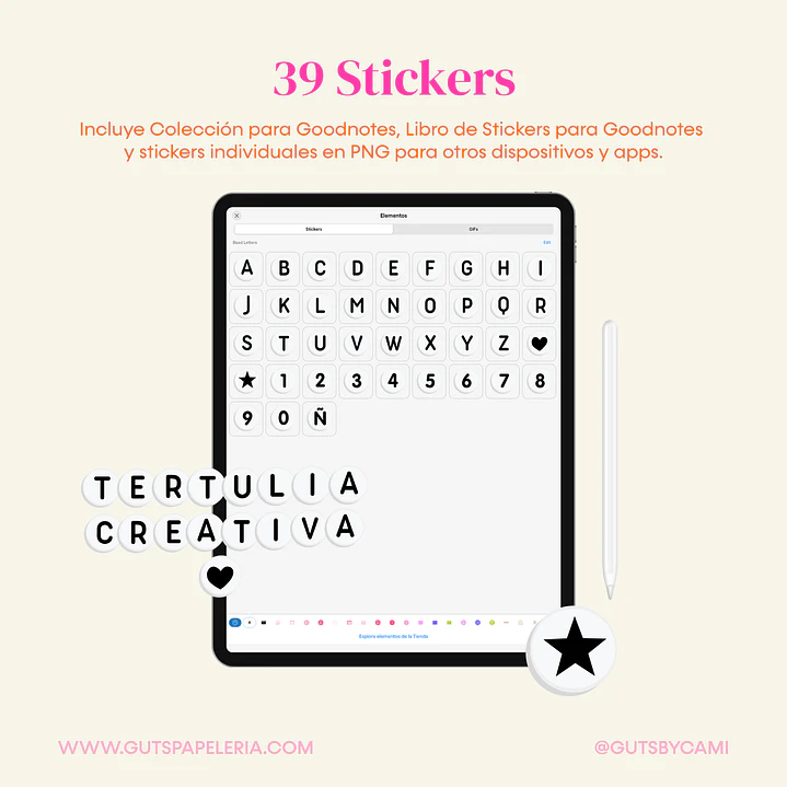 Bead Letters Stickers 2