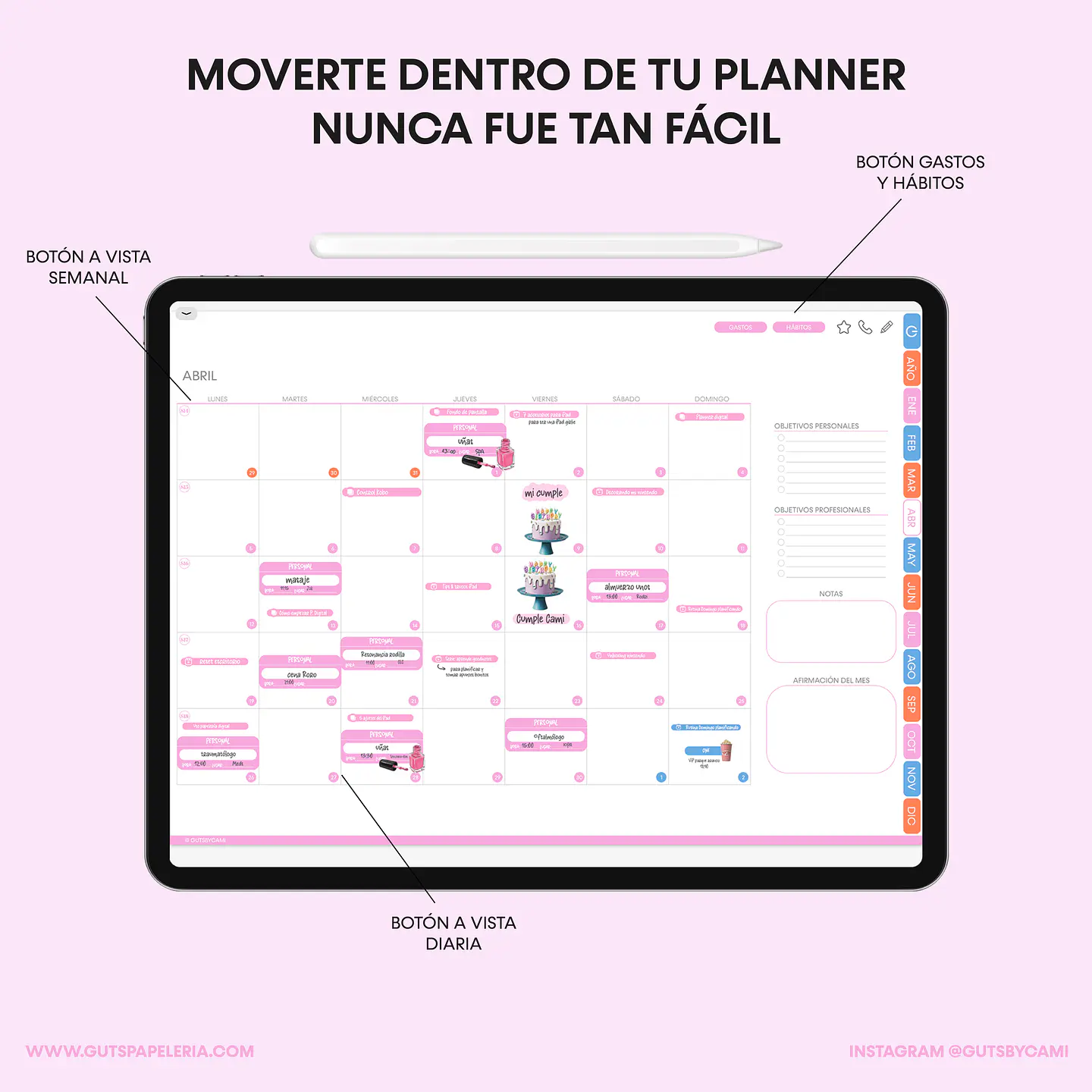 Planner Flowers Stamp Horizontal 3