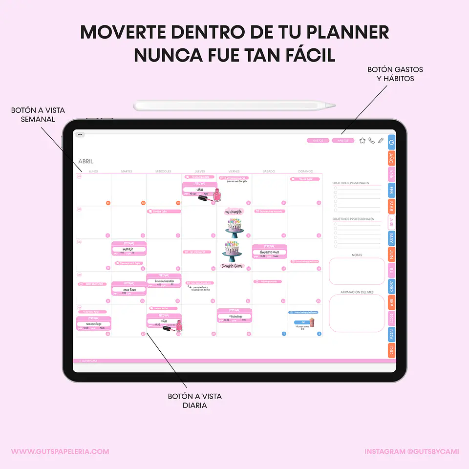 Planner Flowers Stamp Horizontal 3