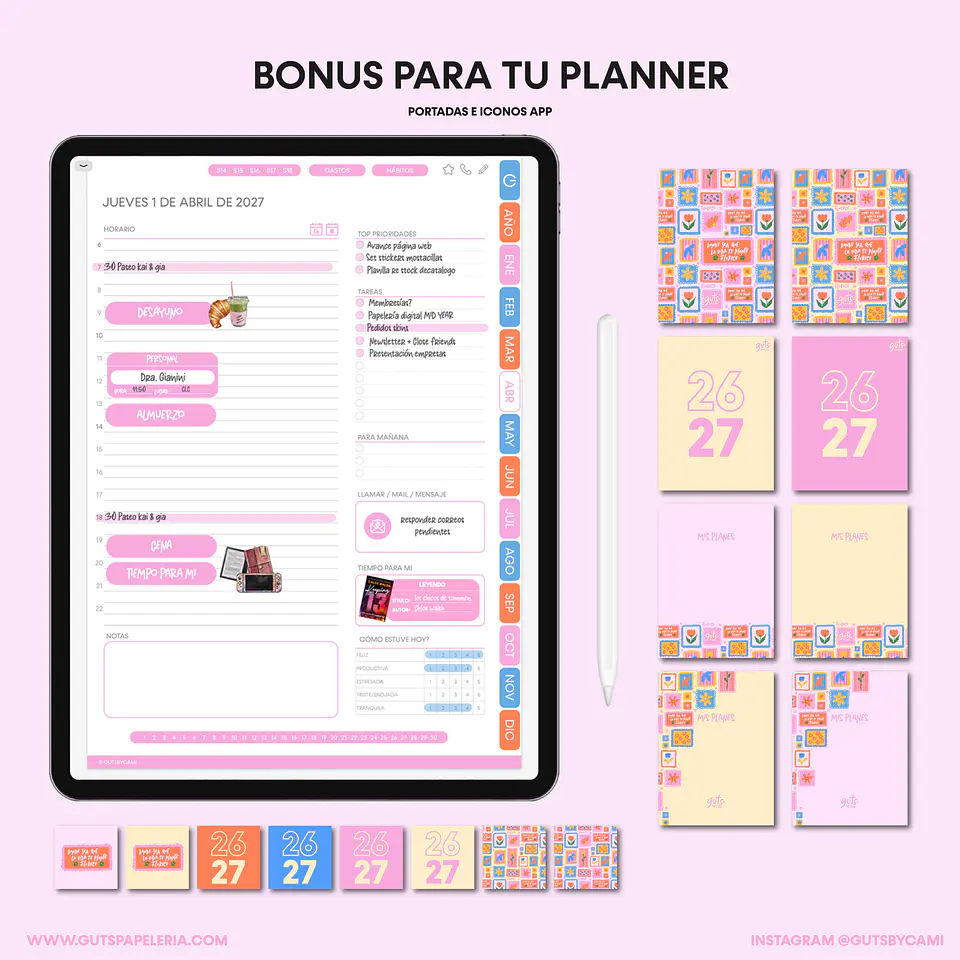 Bundle Planner Flowers Stamp Vertical 8