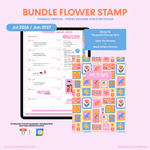 Bundle Planner Flowers Stamp Vertical